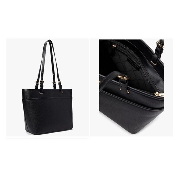 MICHAEL KORS Winston pebbled leather zip top women's large tote bag - BLACK - Picture 11 of 11